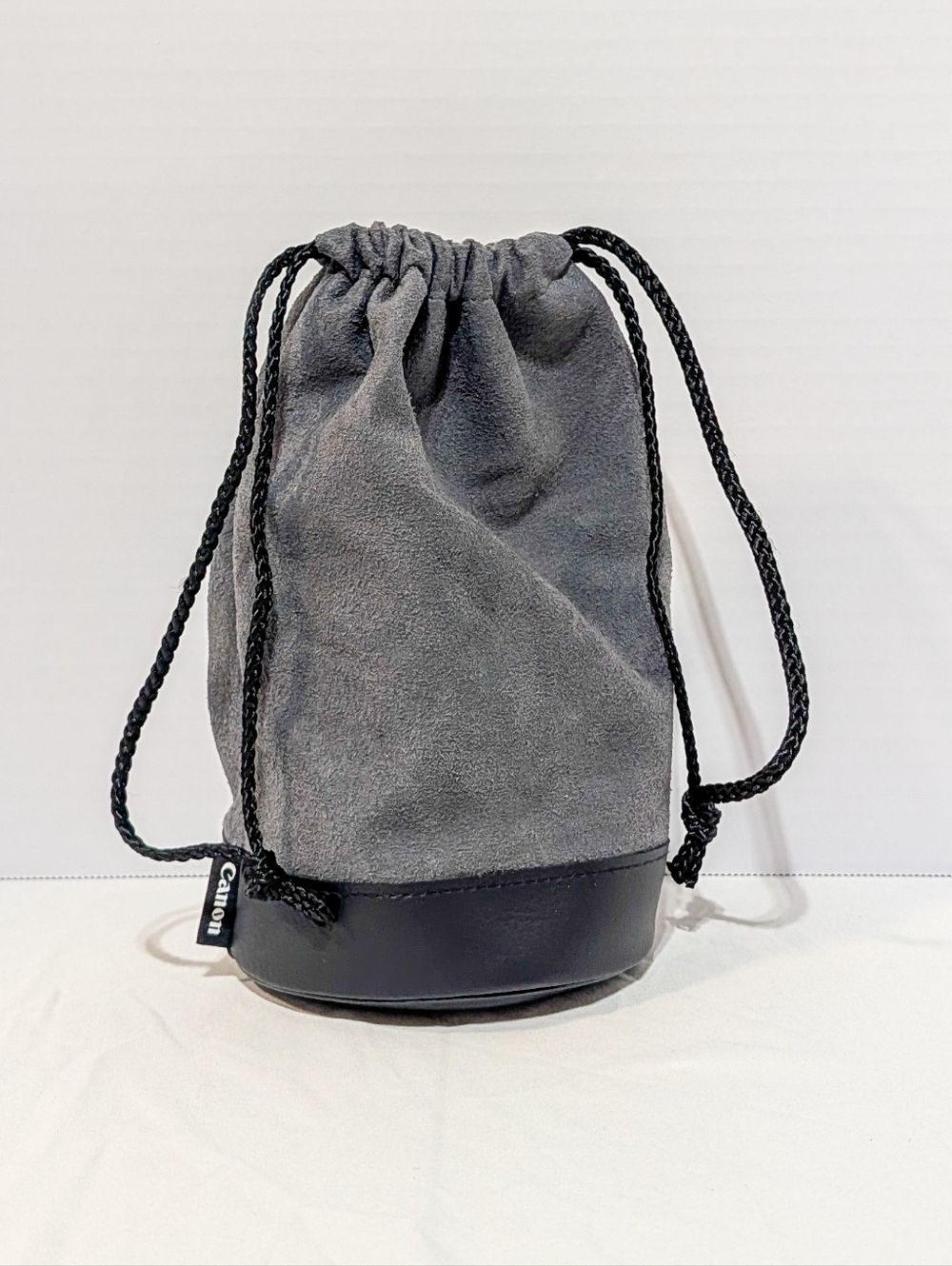 Canon LP1222 Soft Lens Case Pouch - Gray Suede & Leather Base
